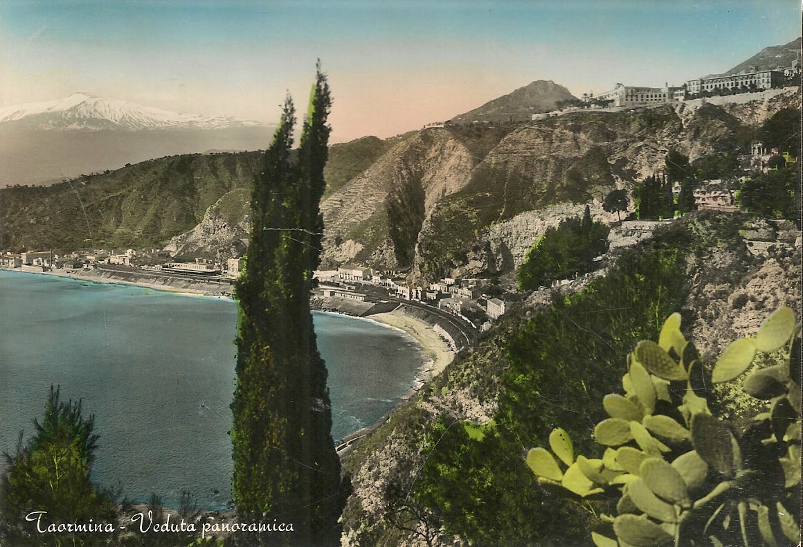 TAORMINA - VEDUTA PANORAMICA - ACQUARELLATA - V953