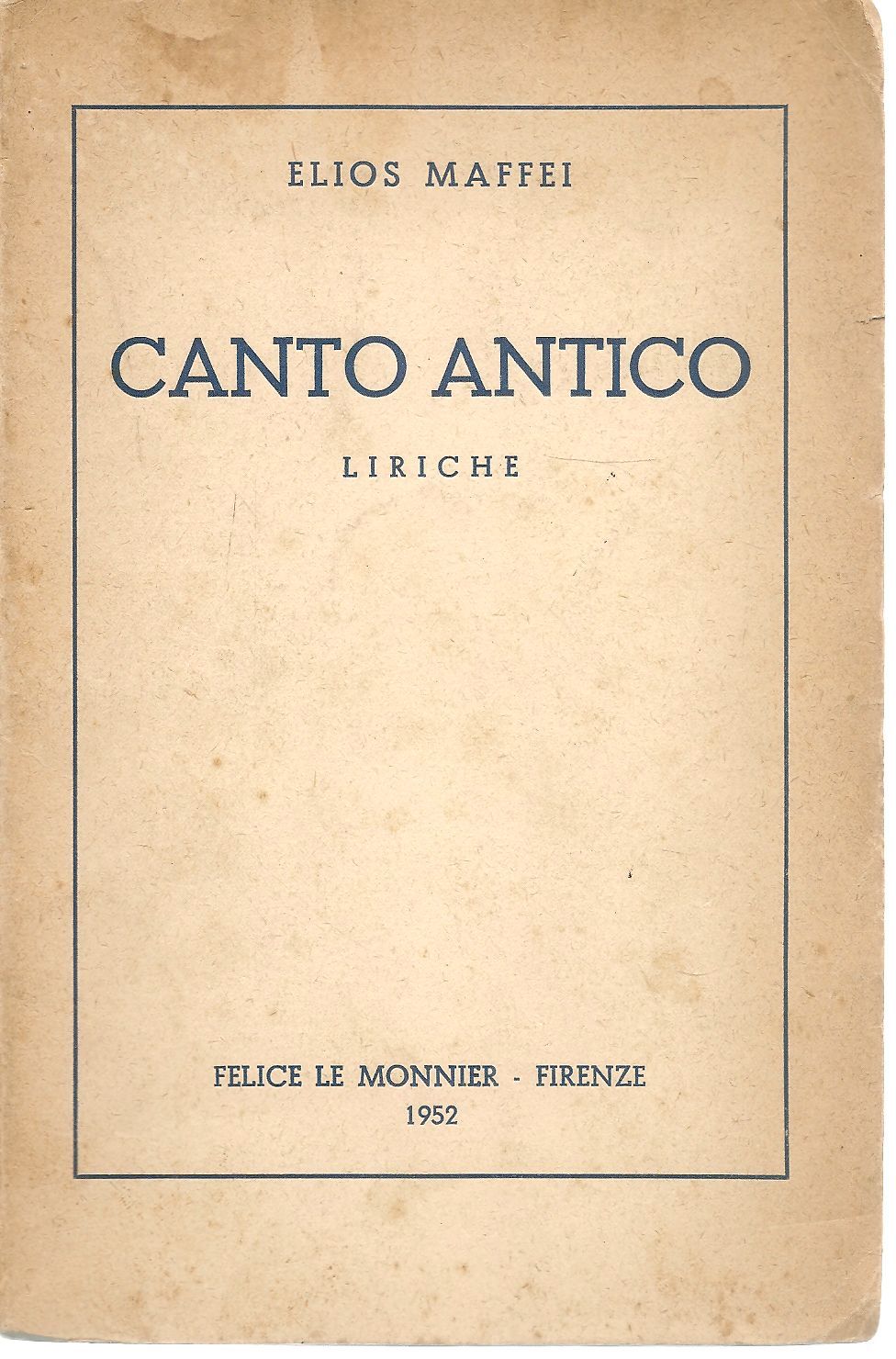 CANTO ANTICO - LIRICHE - ELIOS AMFFEI
