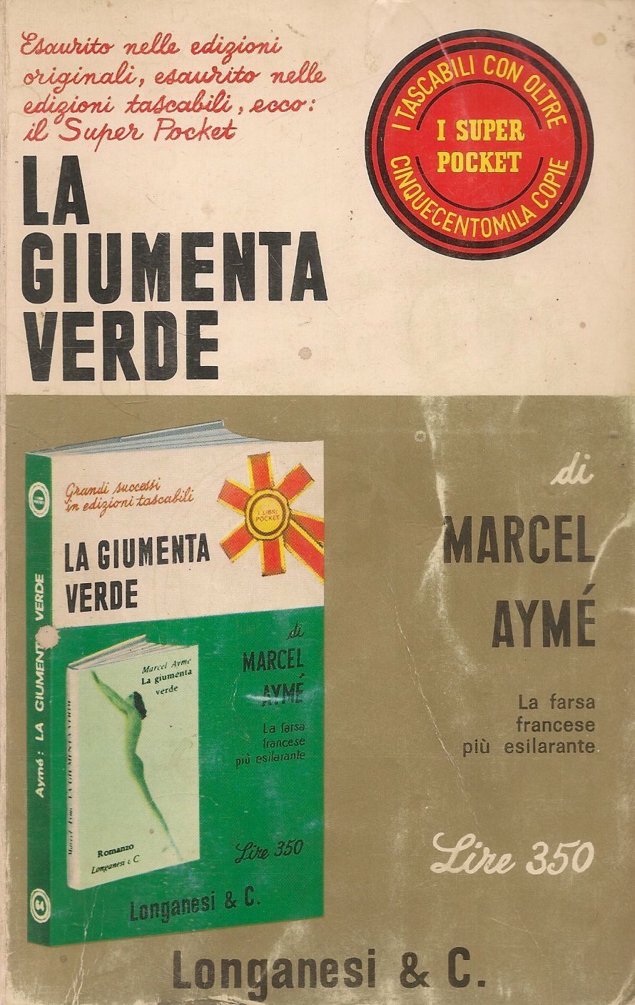 LA GIUMENTA VERDE - MARCEL AYME' - LONGANESI 1968