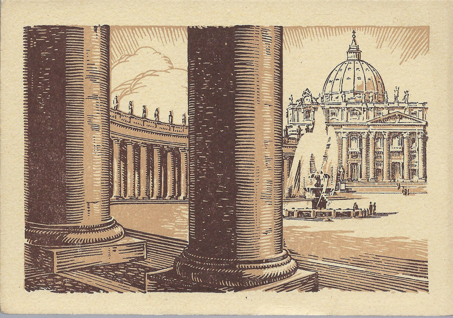 ROMA - LA BASILICA DI S. PIETRO VISTA DAL COLONNATO DEL BERN