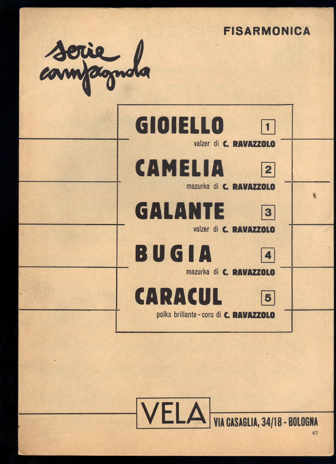 GIOIELLO - CAMELIA - GALANTE - BUGIA - CARACUL # C. RAVAZZOLO # SPARTITO