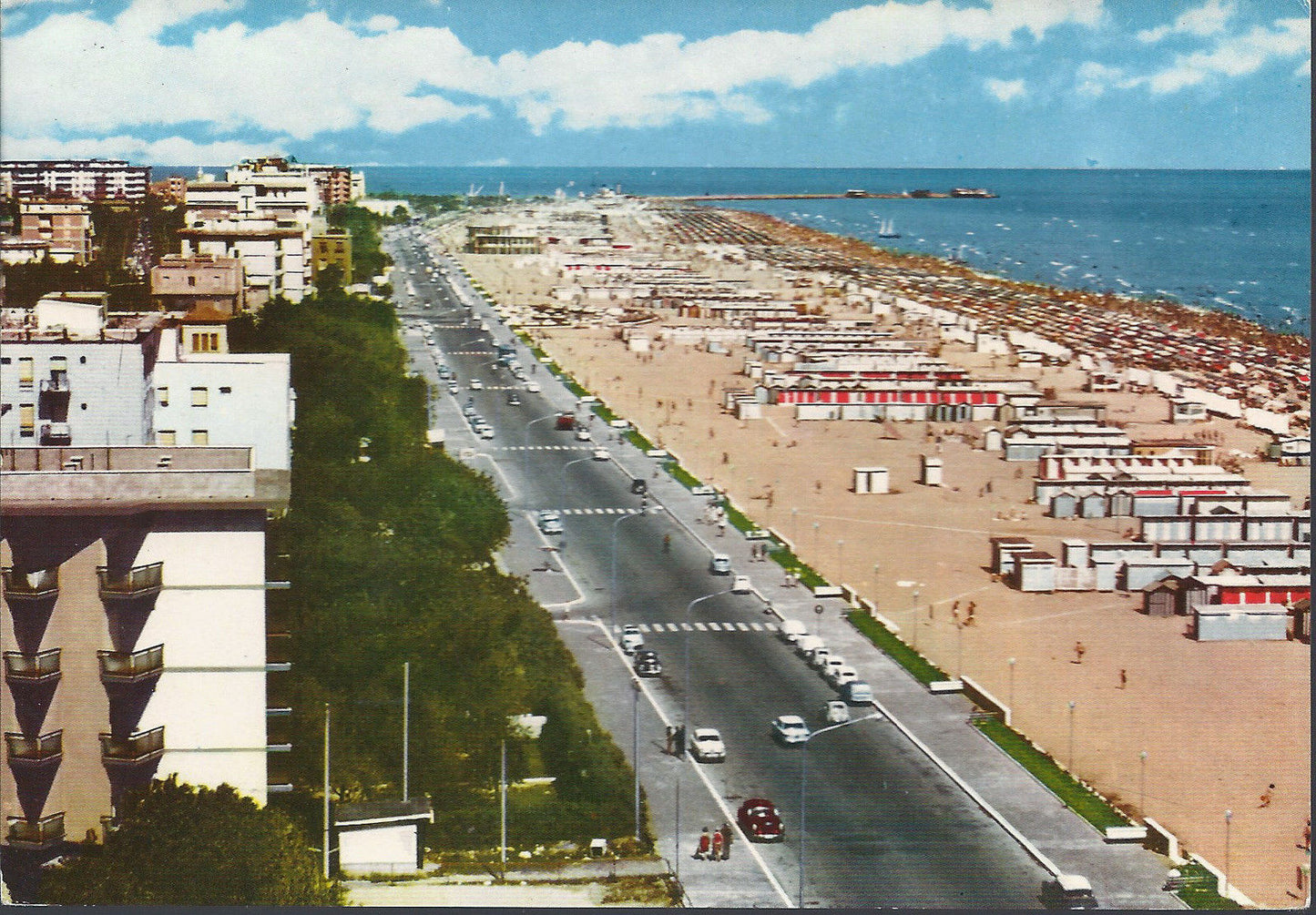 RIMINI - LUNGOMARE E SPIAGGIA - V1966