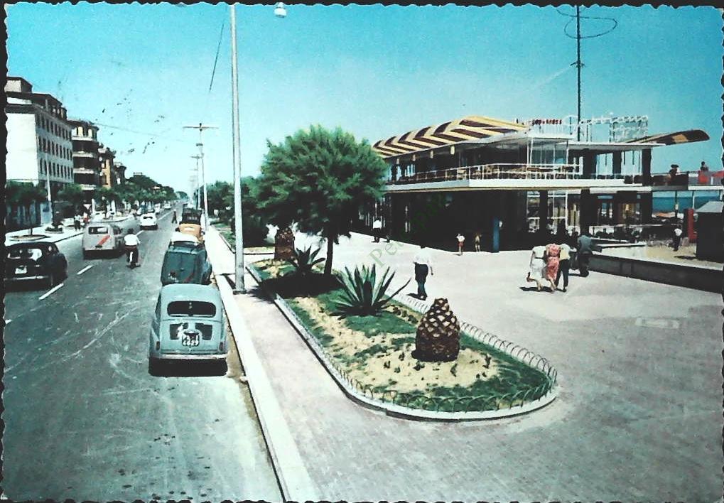 PESCARA - VIALERIVIERA E GABBIANO - V1957 - ACQUARELLATA