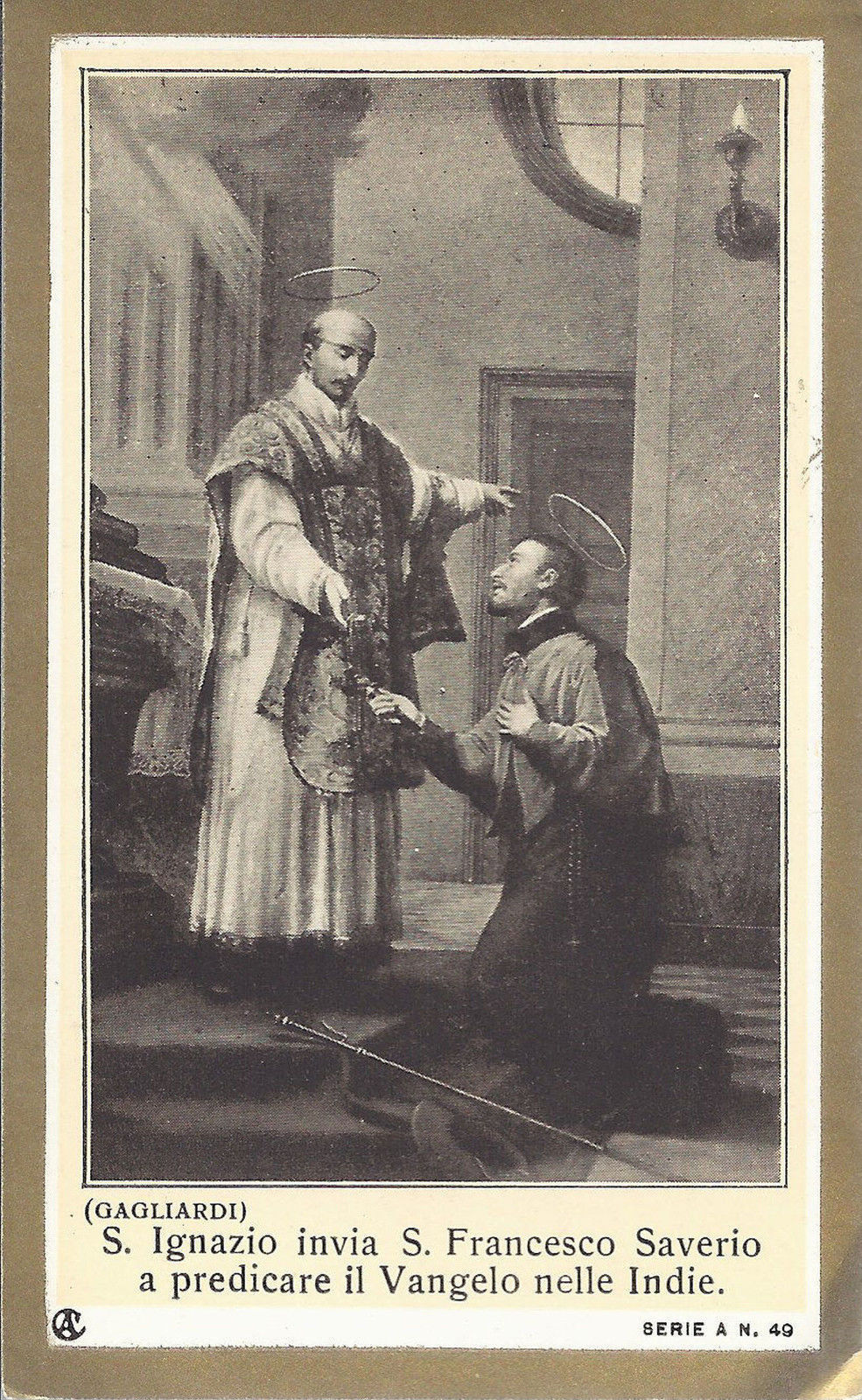 S. IGNAZIO invia S. FRANCESCO SAVERIO nelle Indie - SANTINO