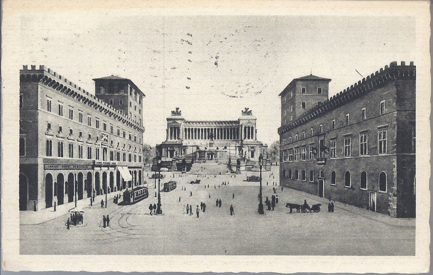 ROMA - PIAZZA VENEZIA - V 1932 - FP - animata Tram e Carrozz