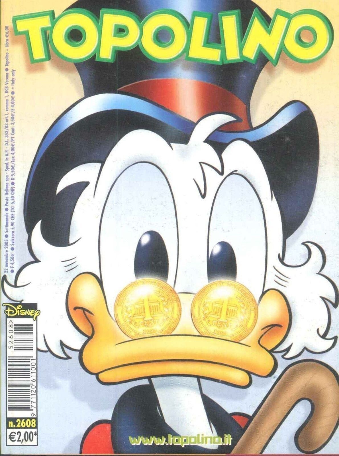 TOPOLINO N° 2608 - 22 NOVEMBRE 2005