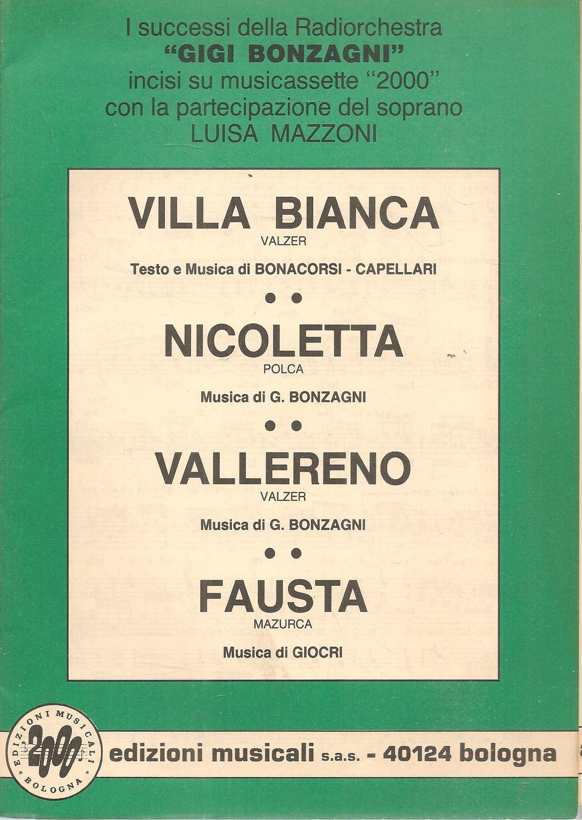 RADIORCHESTRA GIGI BONZAGNI - 4 BRANI - SPARTITO-SHEET MUSIC