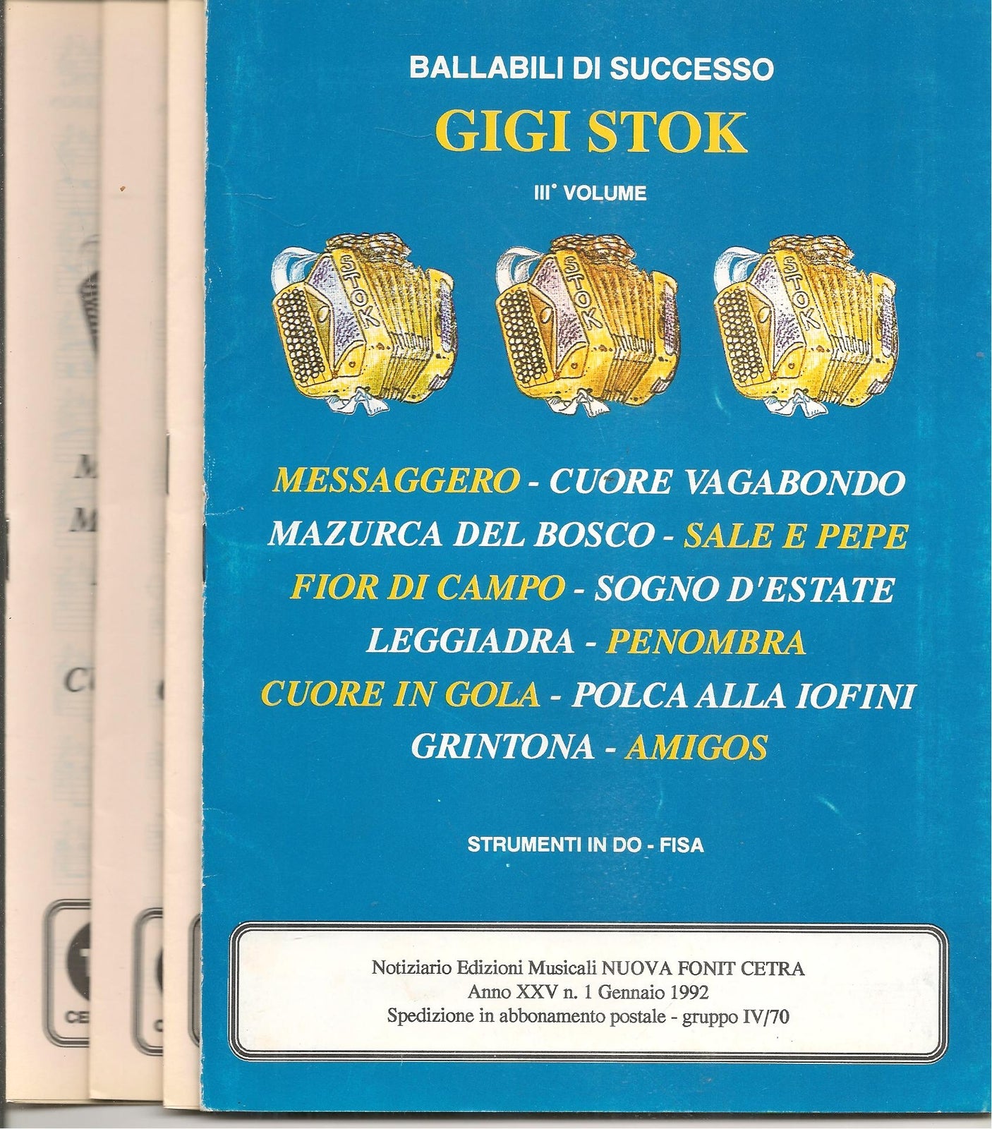 GIGI STOCK - BALLABILI DI SUCCESSO - 3 VOLUME - 12 BRANI - SPARTITO-SHEET MUSIC