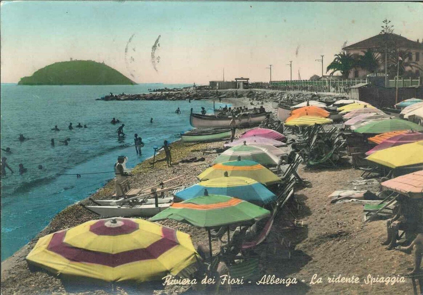 ALBENGA - SAVONA - SPIAGGIA - 1952 ACQUARELLO