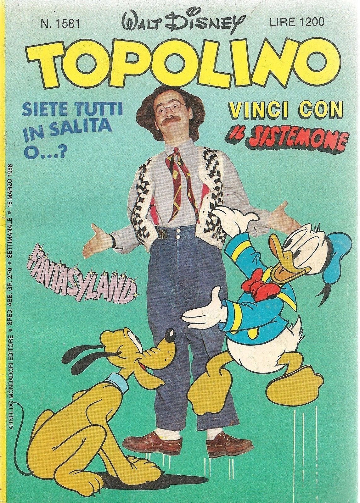 TOPOLINO N° 1581 - 16 MARZO 1986