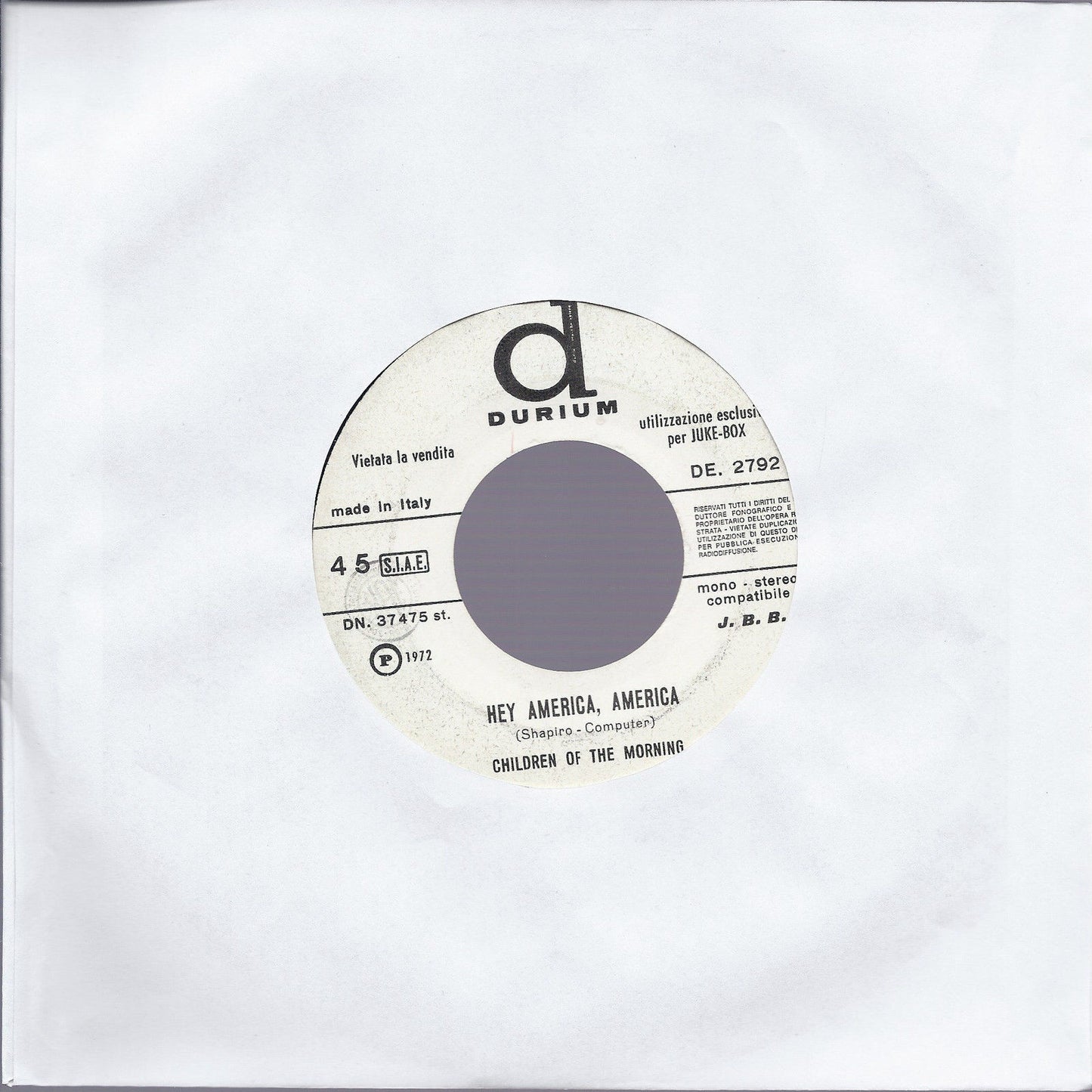 HEY AMERICA, AMERICA - CHILDREN OF THE MORNING # CHILDREN OF THE MORNING - J.B.