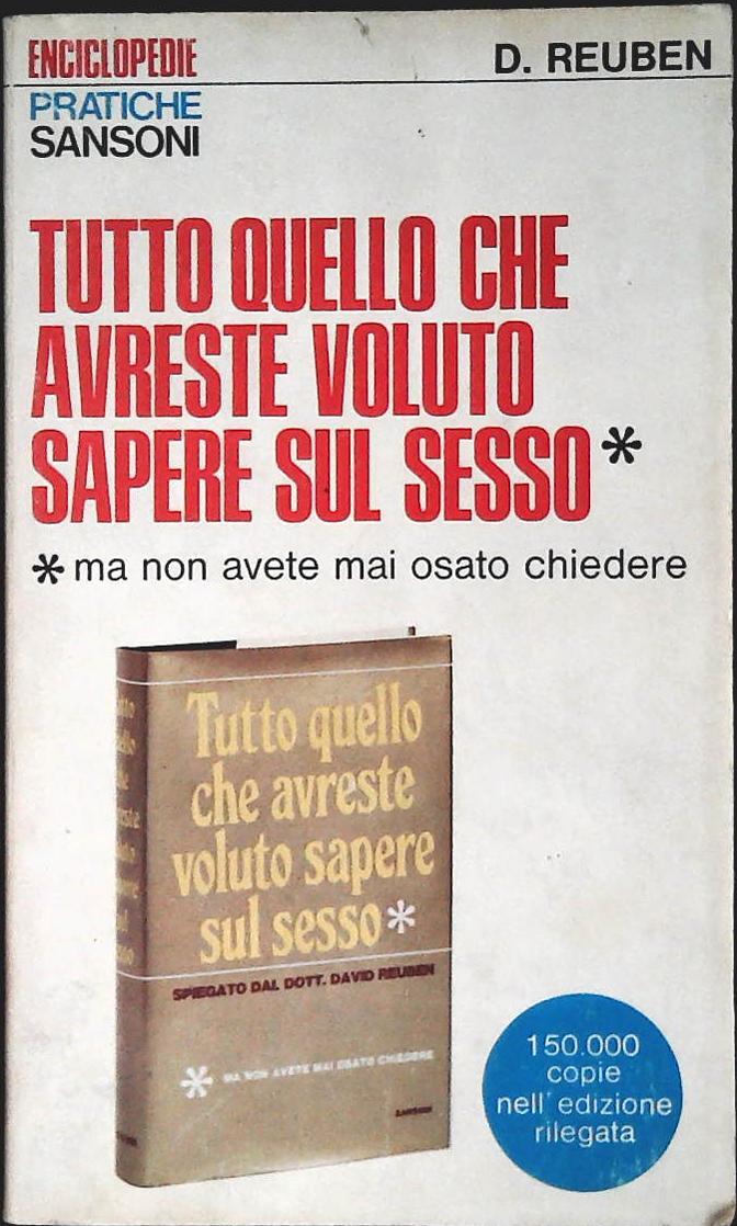 TUTTO QUELLO CHE AVRESTE VOLUTO SAPER SUL SESSO-D. REUBEN-SANSONI 1972-OUTLET