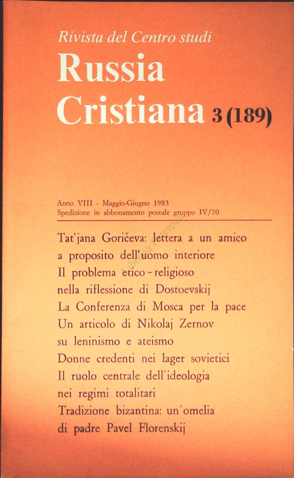 RUSSIA CRISTIANA N. 189 - MAGGIO-GIUGNO 1973