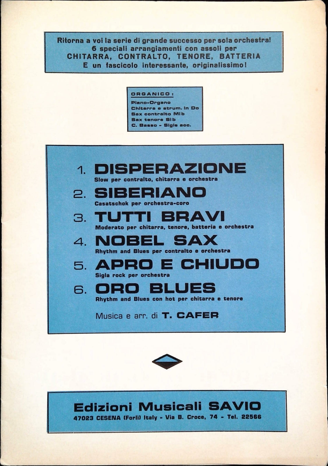 DISPERAZIONE ALTRI CINQUE BRANI - SPARFTITO-SHEET MUSICA