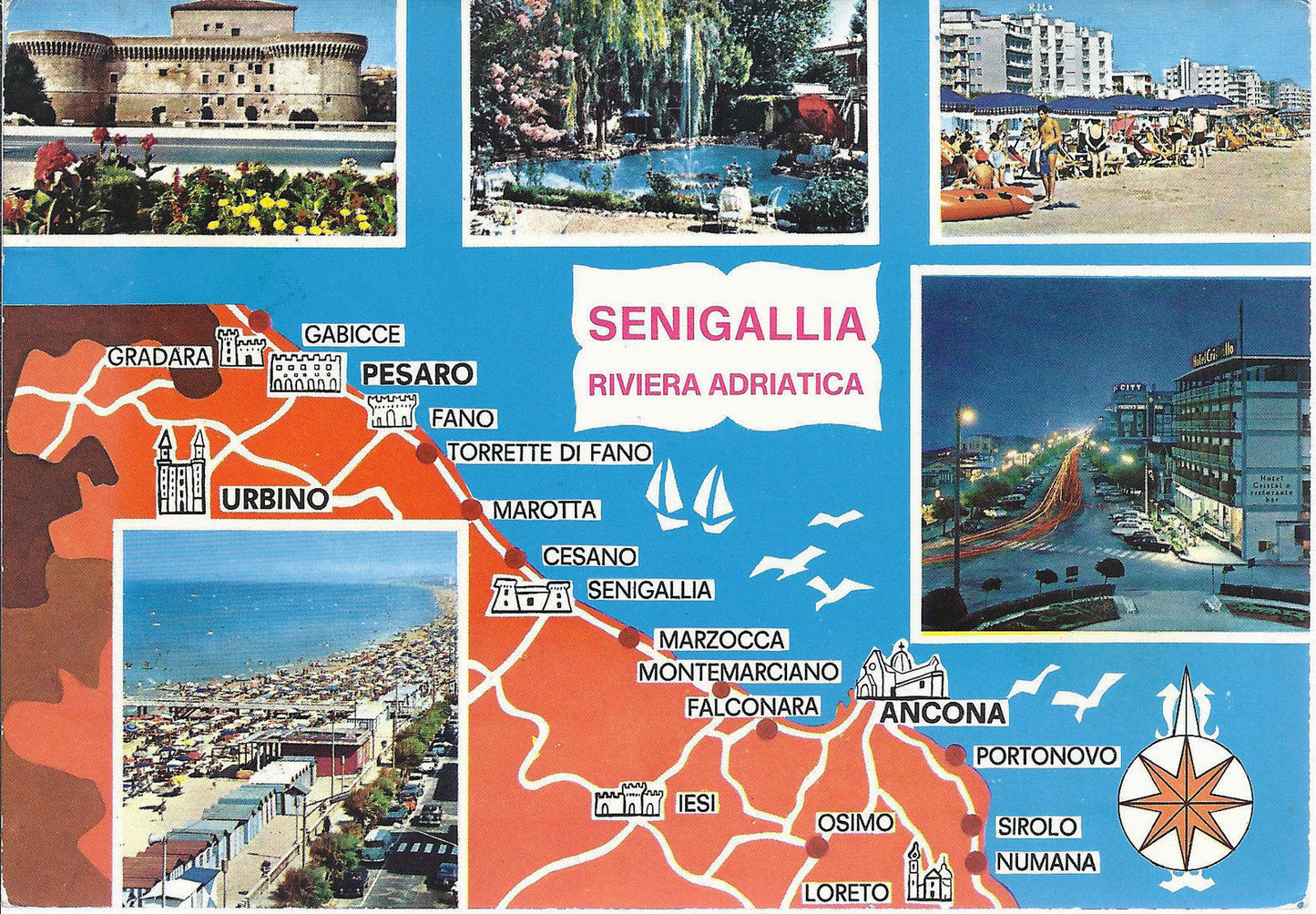 SENIGALLIA - RIVIERA ADRIATICA - 5 VEDUTINE - V1973