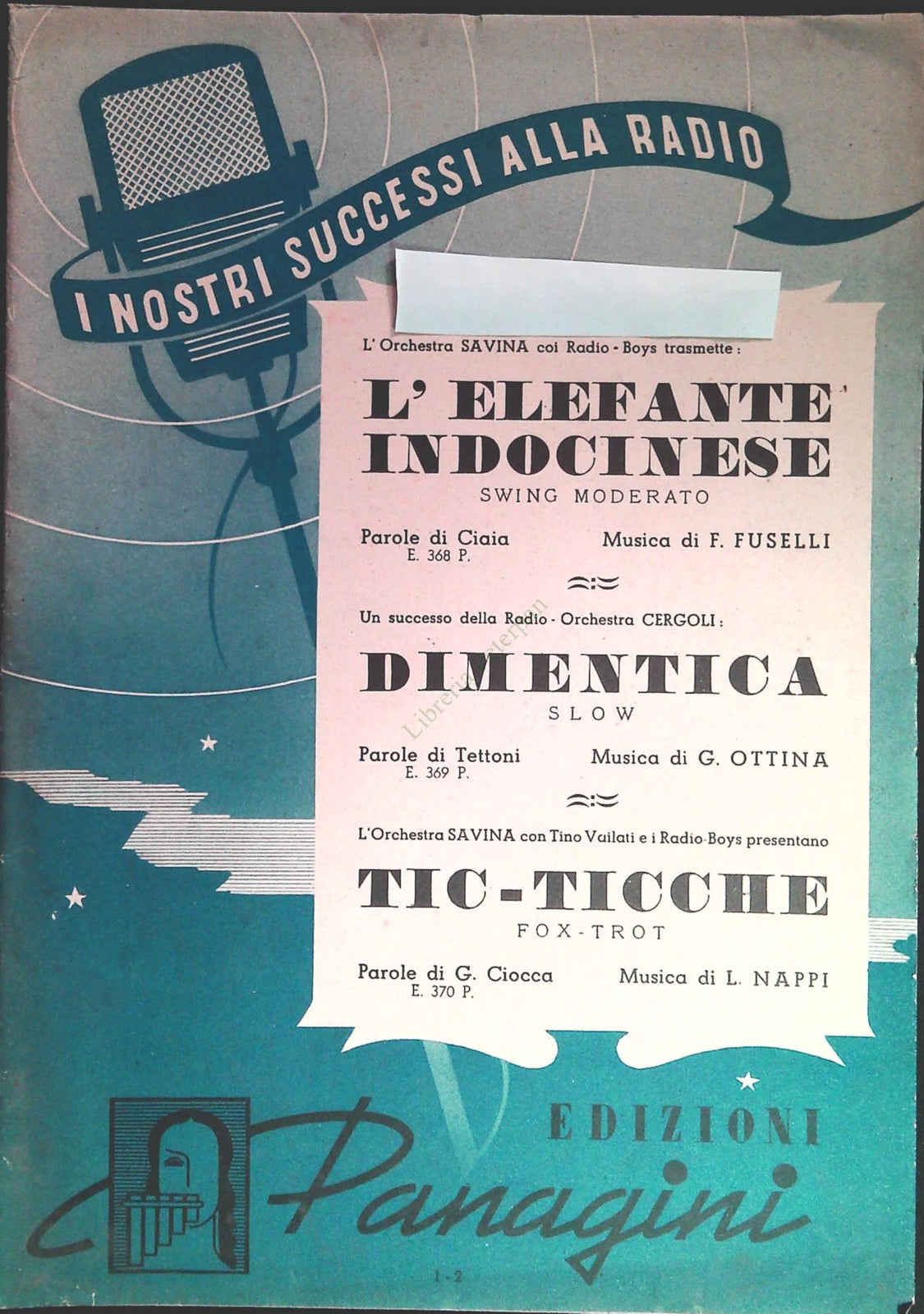 L'ELEFANTE INDOCINESE swing - DIMENTICA slowe - TIC-TICCHE foxtrot - SPARTITO