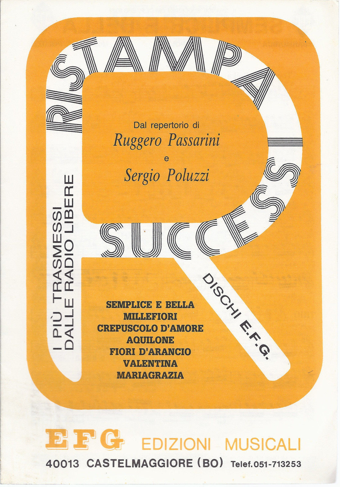 7 SUCCESSI DI Ruggero Passarini e Sergio Poluzzi # SPARTITO