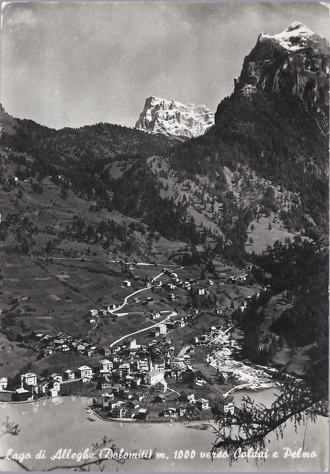 LAGO DI ALLEGHE - VERSO COLDAI E PELMO - V 1953
