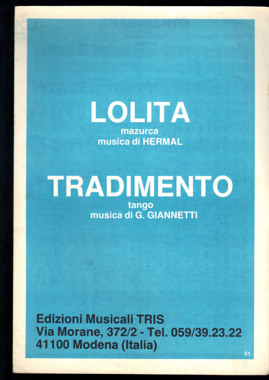 LOLITA (Hermal) - TRADIMENTO (G. Giannetti) # SPARTITO