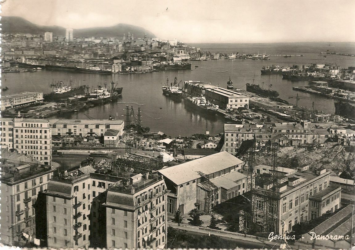 GENOVA - PANORAMA PORTO - V1955