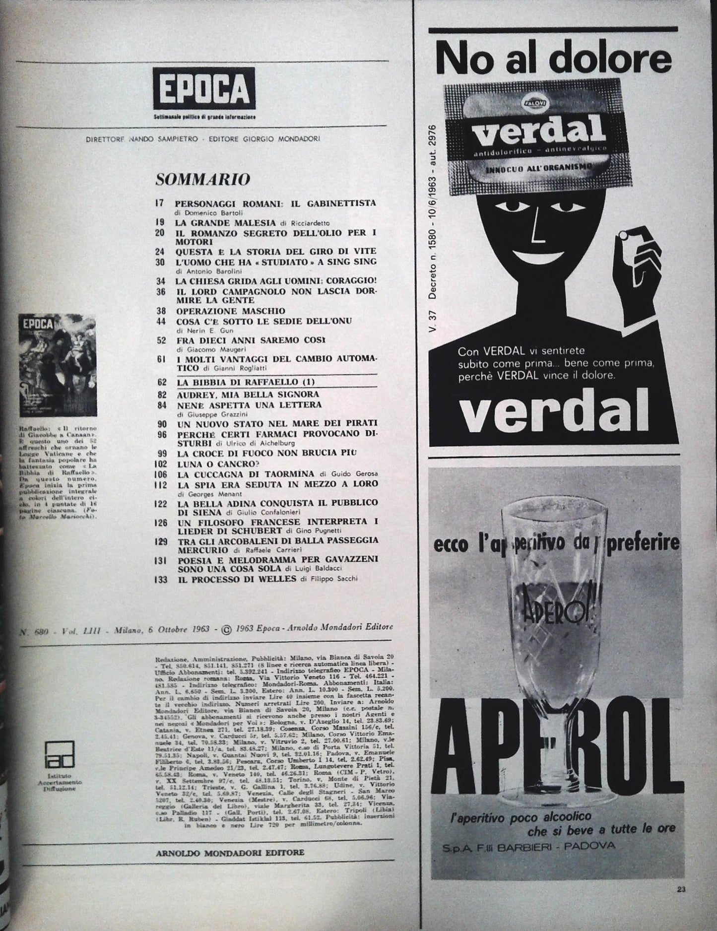 EPOCA 6 OTTOBRE 1963