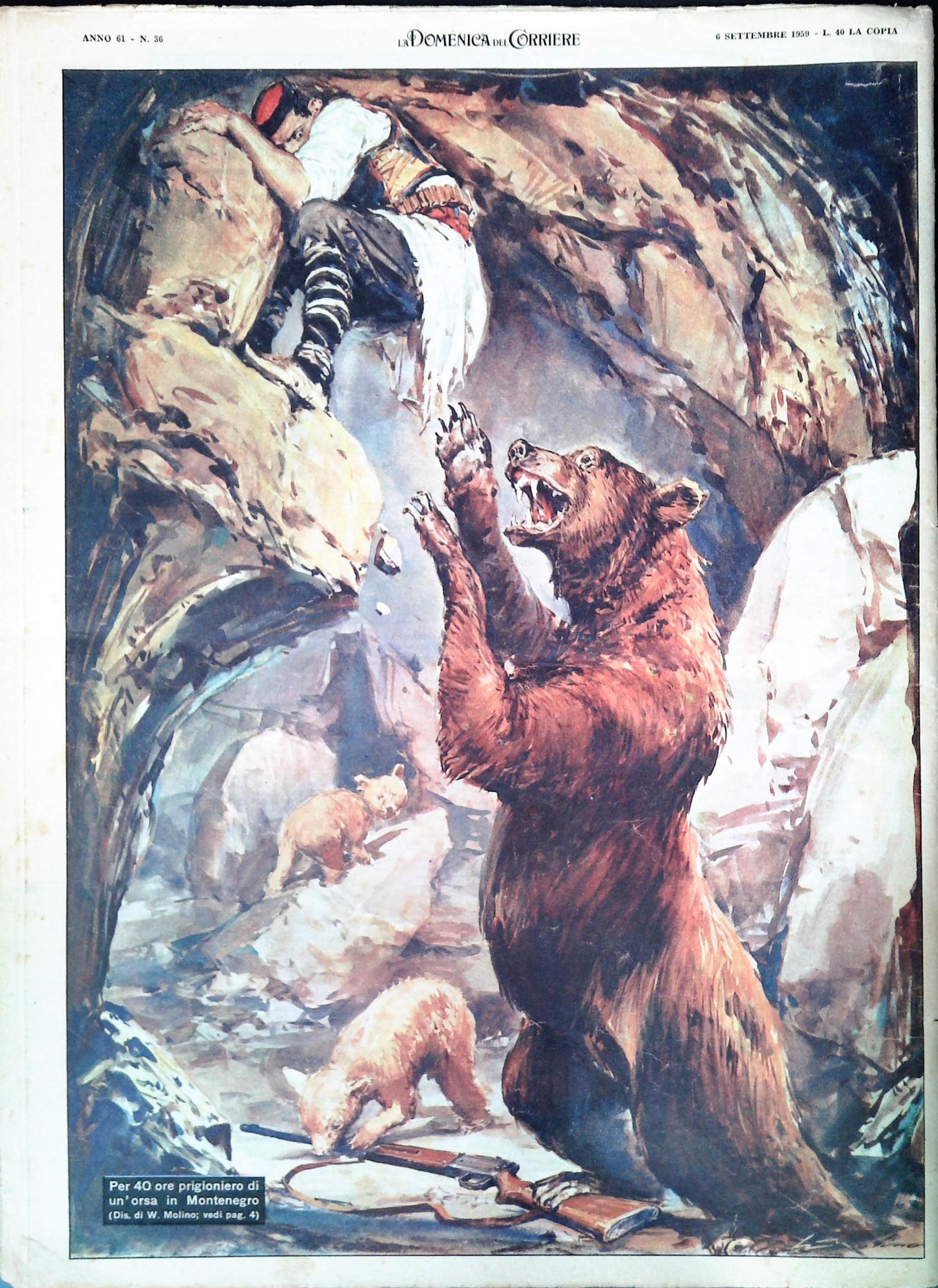 DOMENICA DEL CORRIERE N. 36 - 6 SETTEMBRE 1959 - ILL. WALTER MOLINO