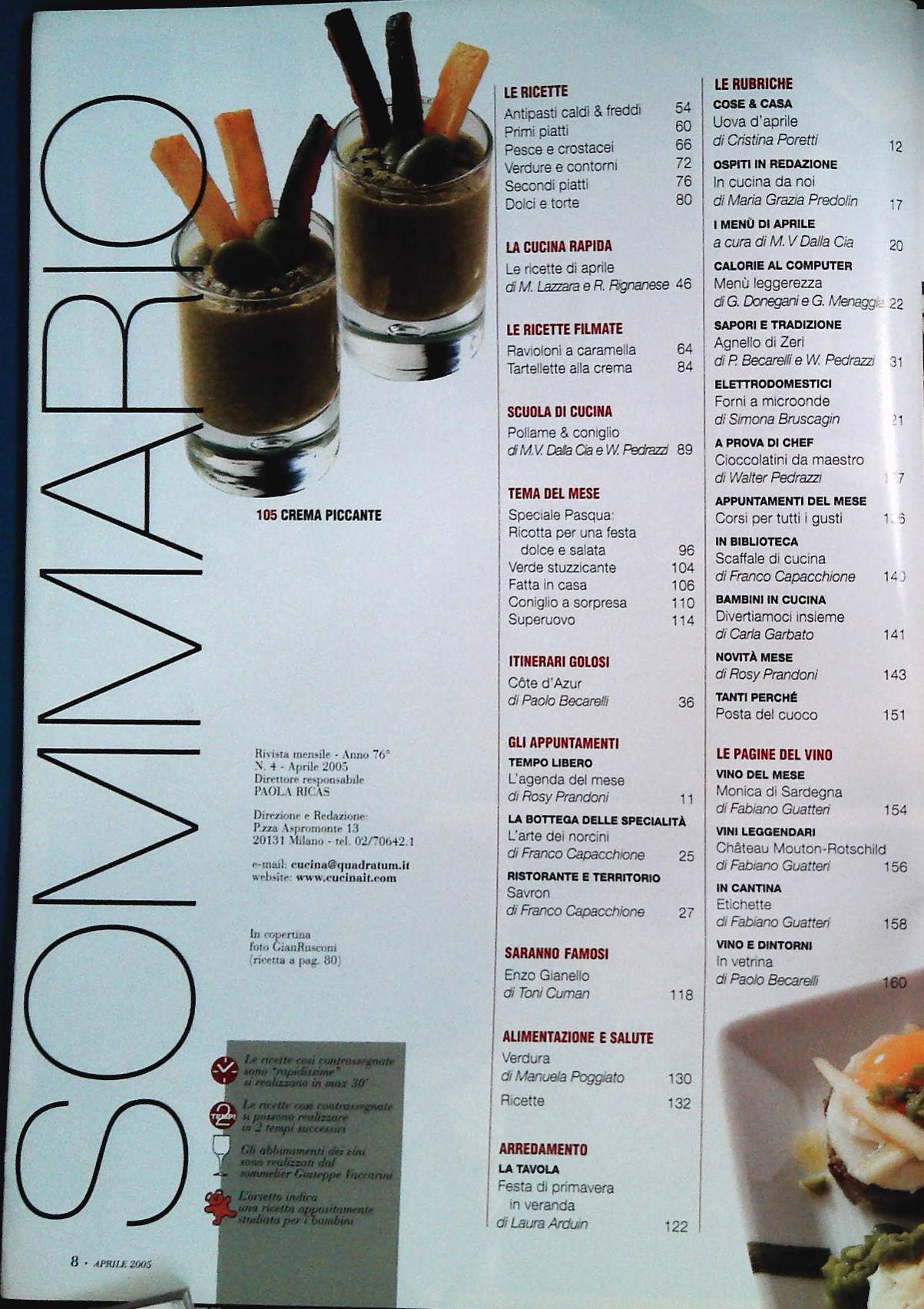 LA CUCINA ITALIANA - APRILE 2005