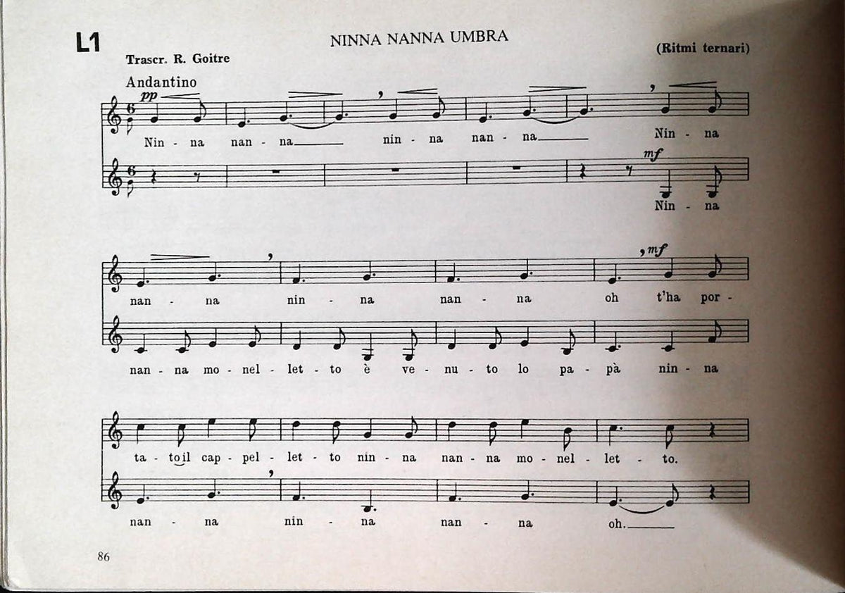 CANTAR LEGGENDO - ROBERTO GOITRE - CANTI POPOLARI. PRIMO VOLUME - SPARTITO-SHEET MUSIC