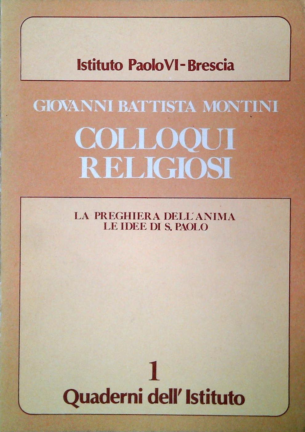COLLOQUI RELIGIOSI - GIOVANNI BATTISTA MONTINI
