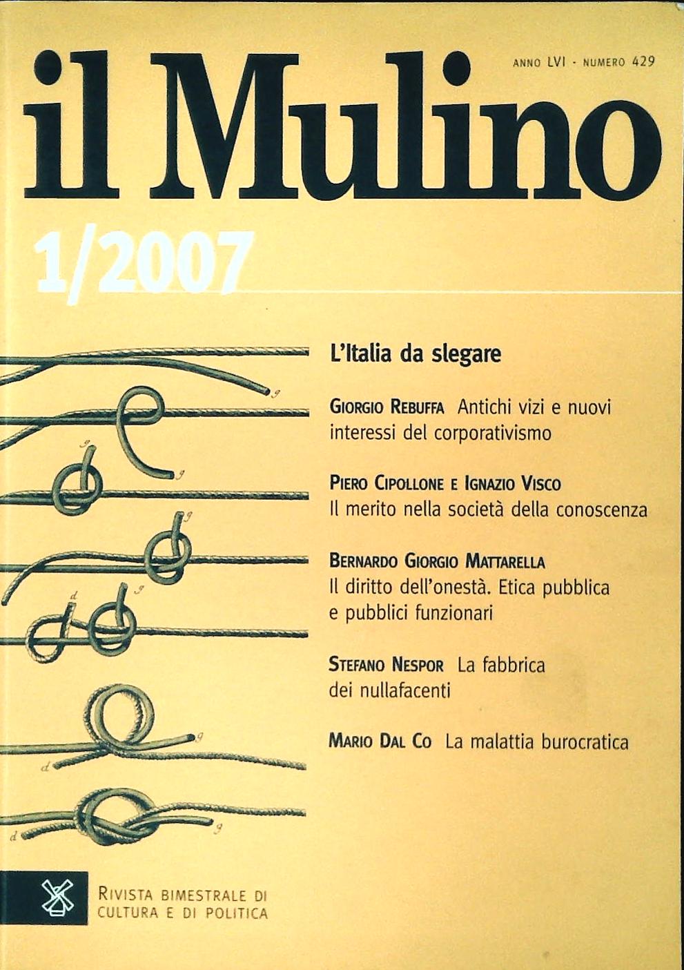 IL MULINO N. 429 ANNO LVI - 1-2007