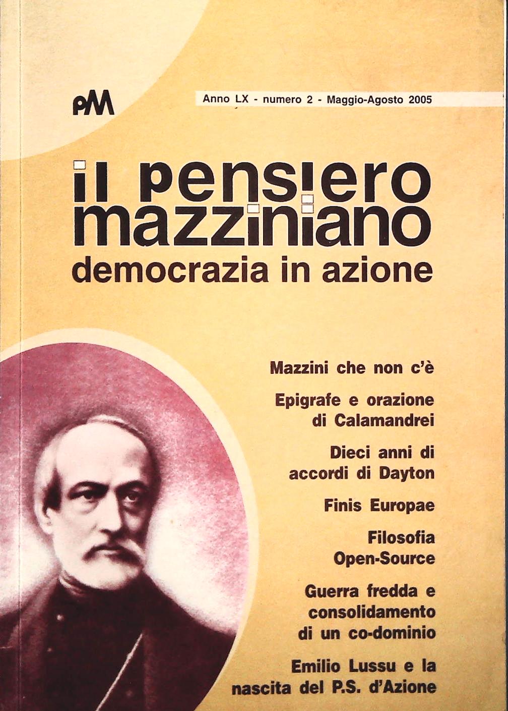 IL PENSIERO MAZZINIANO - MAGGIO-AGOSTO 2005