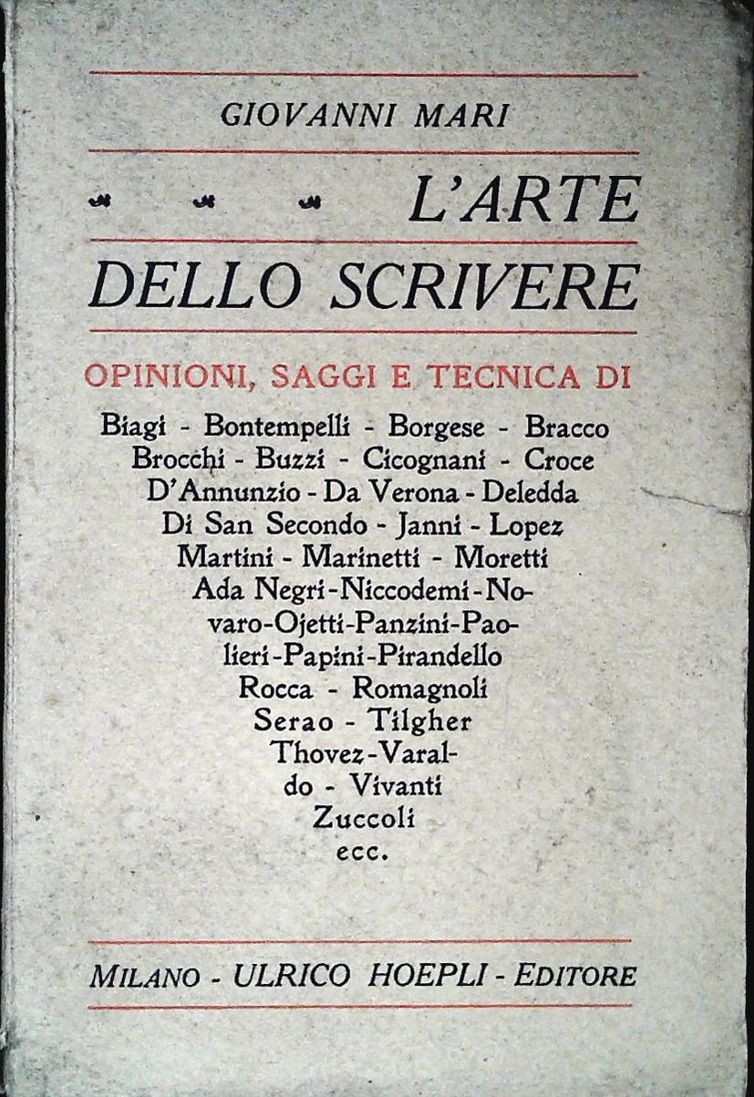 L'ARTE DELLO SCRIVERE - GIOVANNI MARI