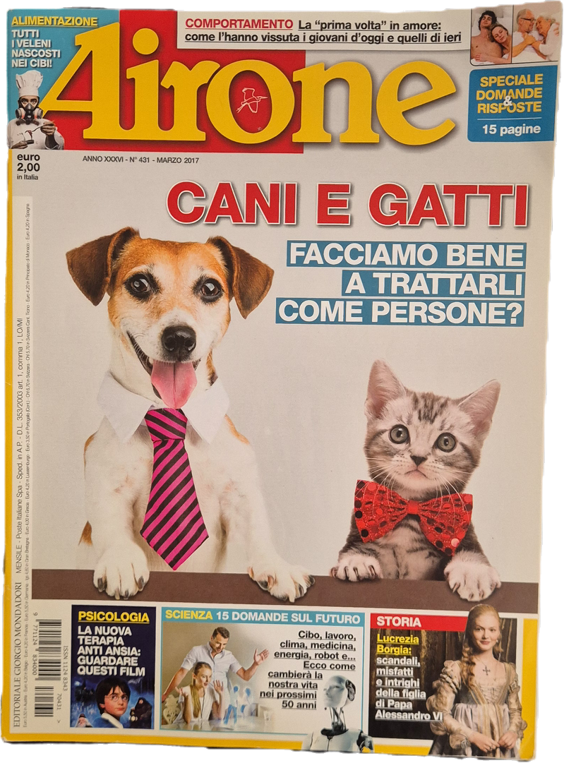 AIRONE N. 431 MARZO 2017 - CANI E GATTI - OUTLET DEL LIBRO