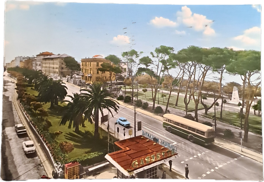 GENOVA QUINTO - VIA GIANNELLI E I GIARDINI - V1964 - FG - ACQUARELLATA