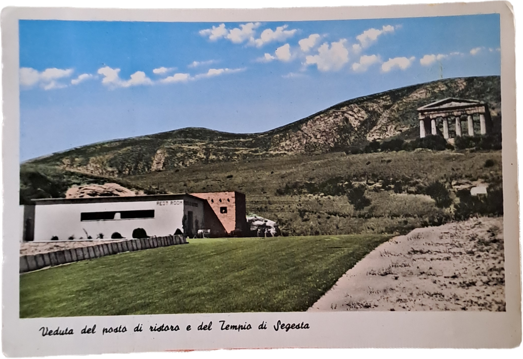 VEDUTA DEL PUNTO DI RISTORO E DEL TEMPIO DI SEGESTA - V1962 - FG