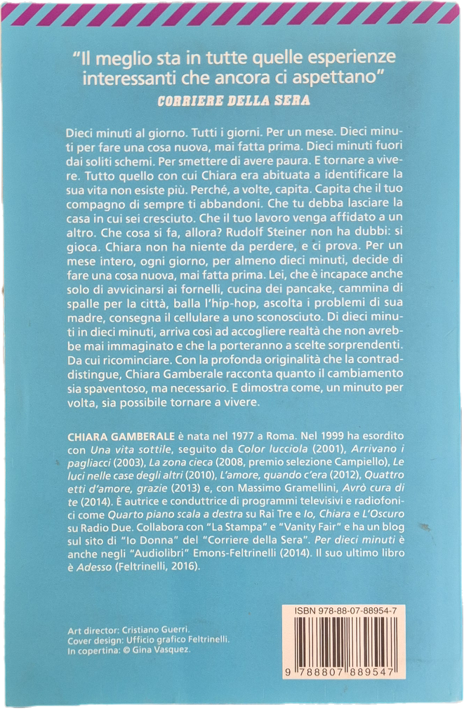 PER DIECI MINUTI -CHIARA GAMBERALE - FELTRINELLI 2017 - OUTLET DEL LIBRO