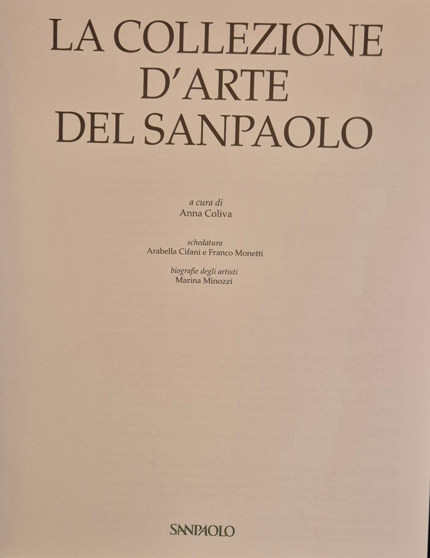 LA COLLEZIONE D'ARTE SAN PAOLO - ANNA COLIVA