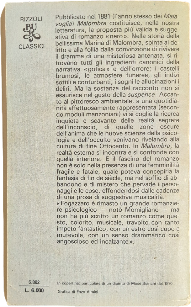 MALOMBRA - ANTONIO FOGAZZARO - BUR RIZZOLI 1982 - OUTLET DEL LIBRO