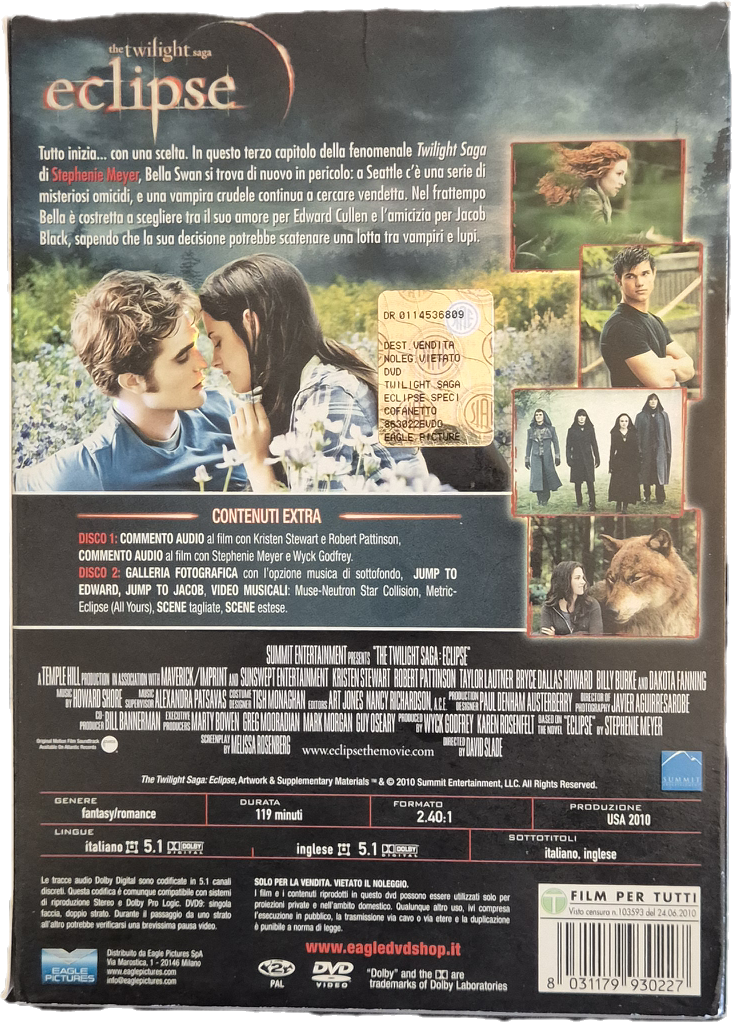 ECLIPSE. THE TWILIGHT SAGA - 2 DVD