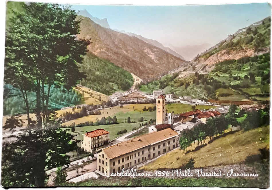 CASTELDELFINO - PANORAMA -V1955 - FG -ACQUARELLATA