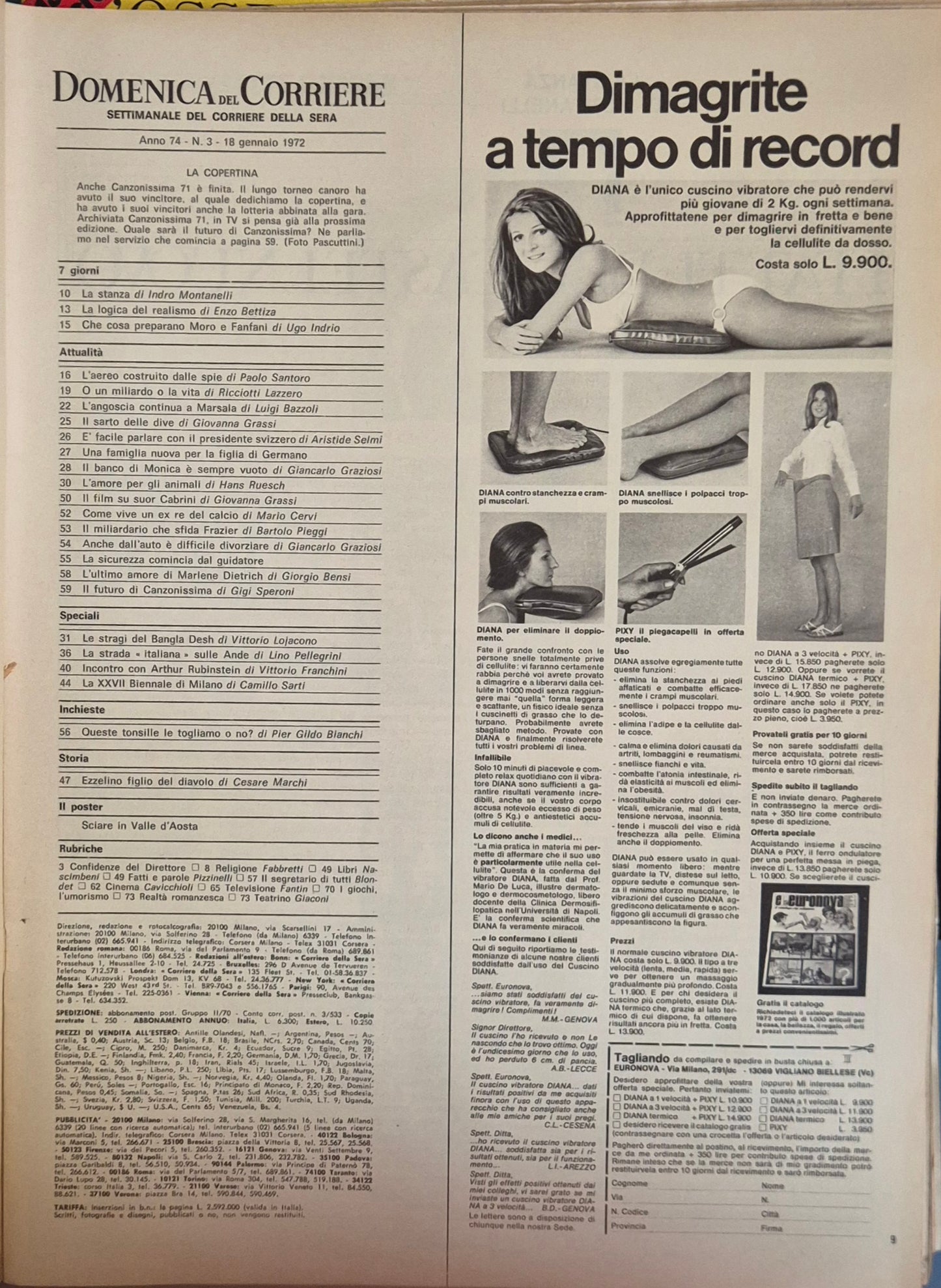 DOMENICA DEL CORRIERE N. 3 - 18 GENNAIO 1972