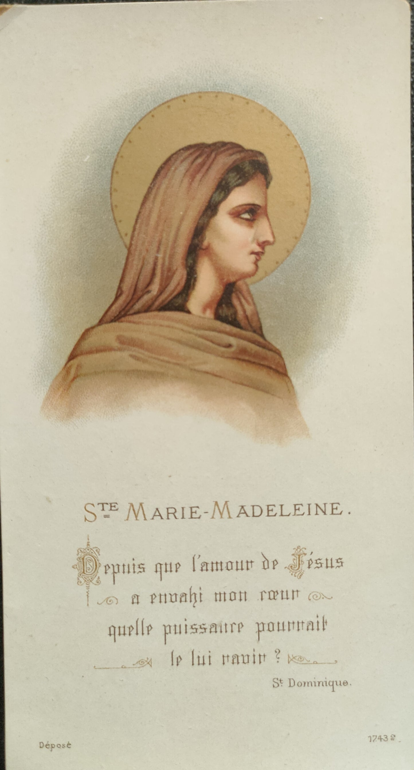 S.TE MARIE MADELEINE - HOLY CARD