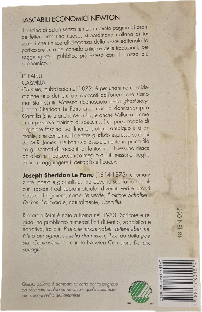CARMILLA - LE FANU - NEWTON 1993 - OUTLET DEL LIBRO