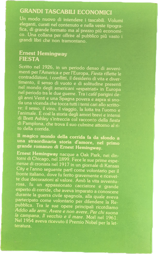 FIESTA - ERNEST HEMINGWAY - NEWTON 1989 - OUTLET DEL LIBRO