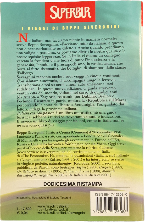 ITALIANI CON LA VALIGIA - SEVERGNINI - RIZZOLI 2001- OUTLET DEL LIBRO