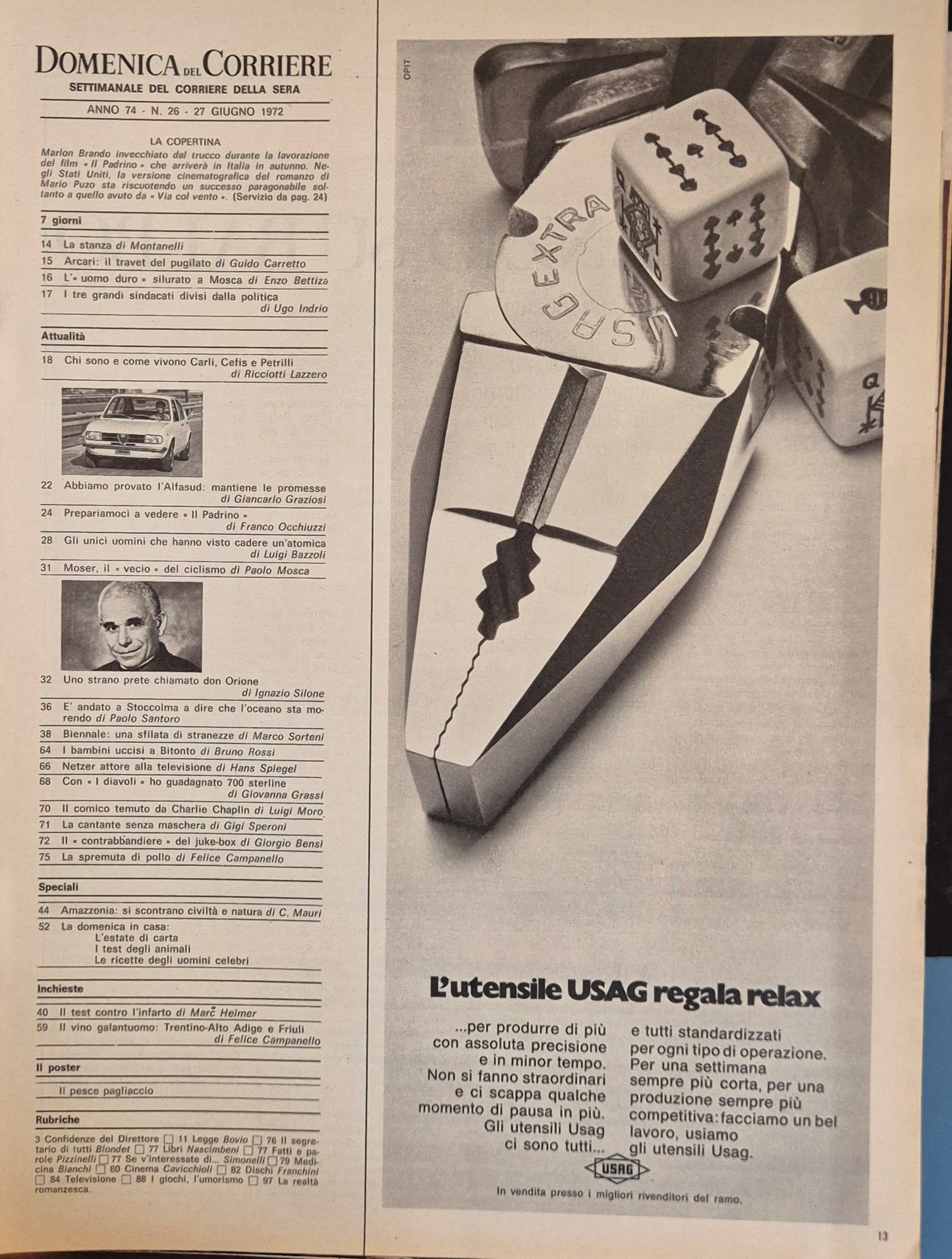 DOMENICA DEL CORRIERE N. 26 - 27 GIUGNO 1972