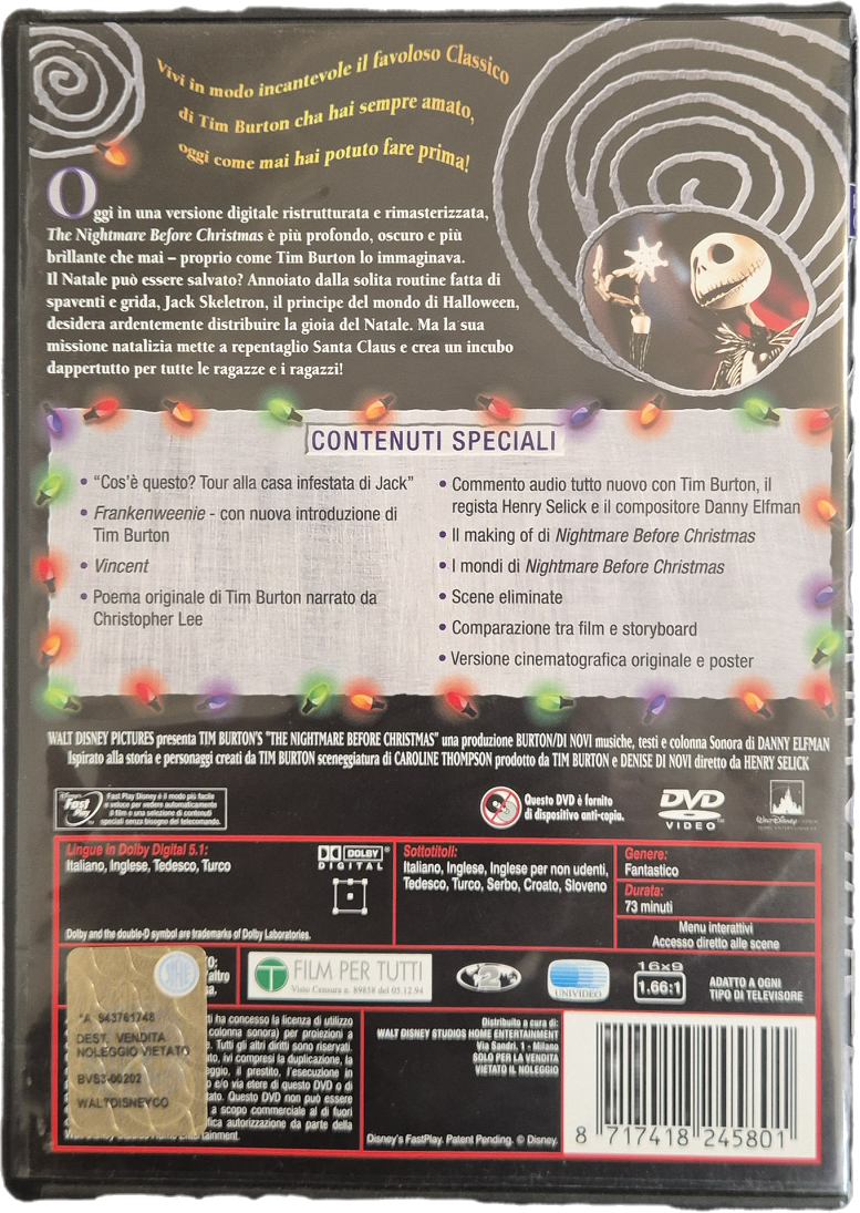 THE NIGHTMARE BEFORE CHRISTMAS - DVD