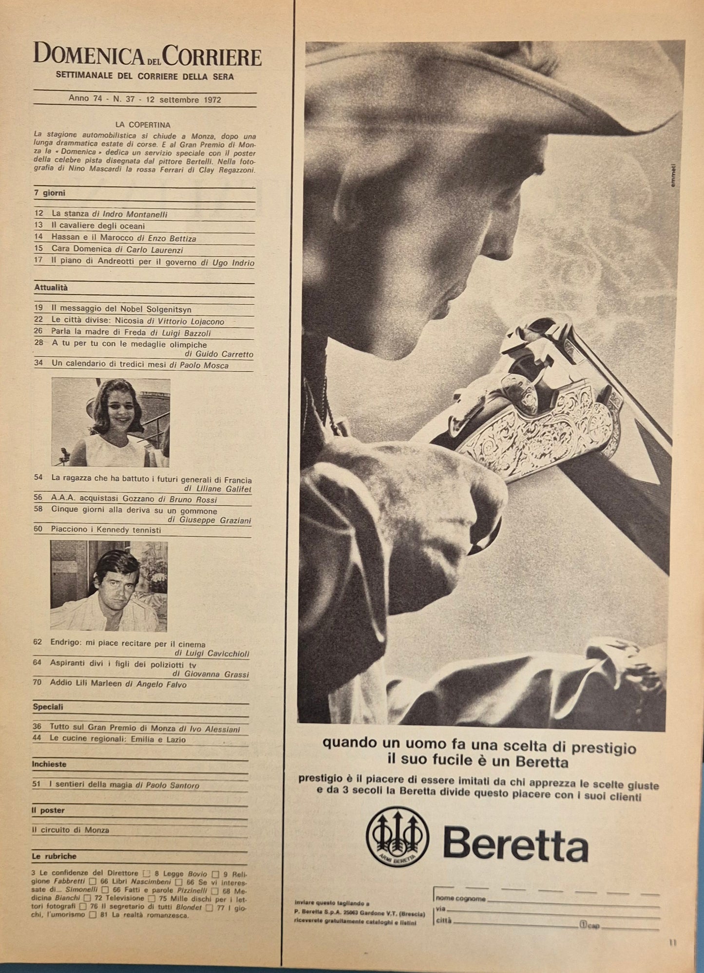 DOMENICA DEL CORRIERE N. 37 - 12 SETTEMBRE 1972