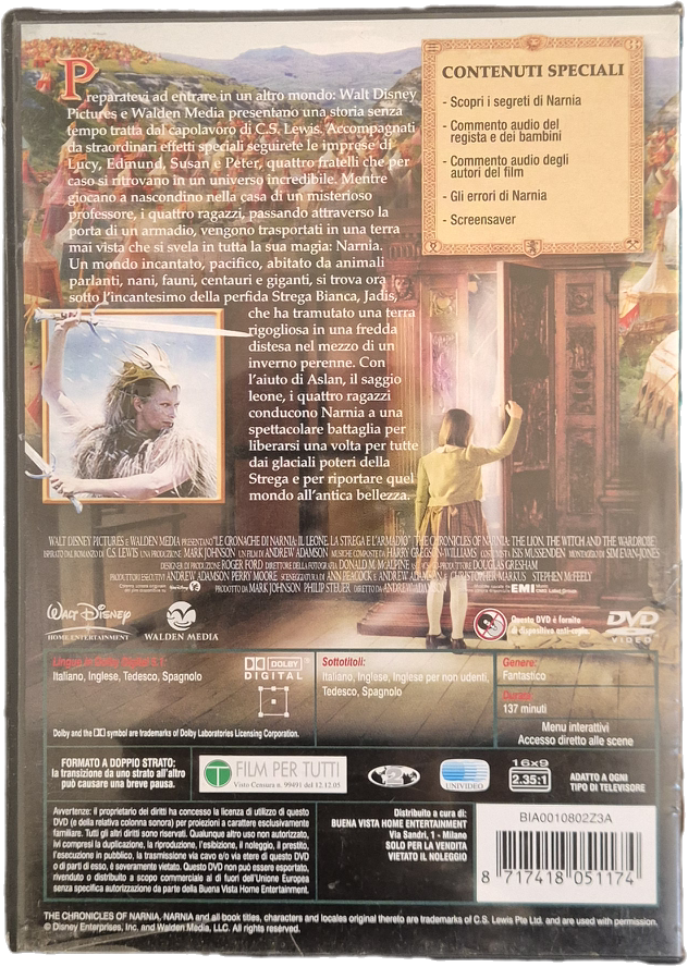 LE CRONACHE DI NARNIA. IL LEONE LA STREGA E L'ARMADIO - DVD