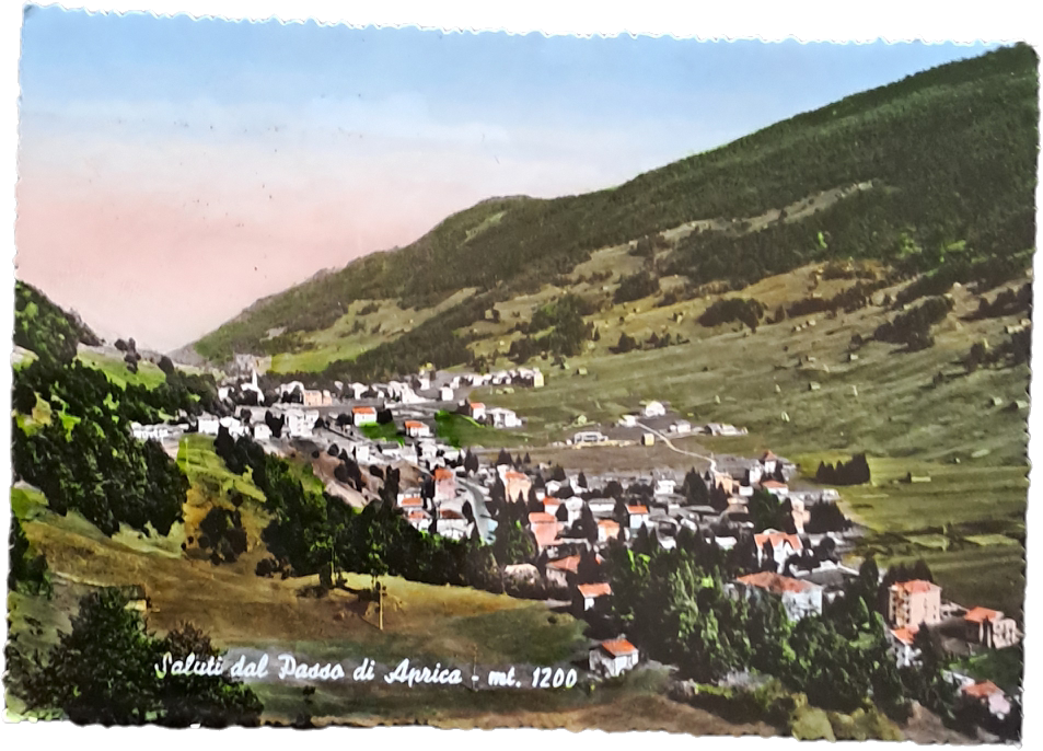 SALUTI DAL PASSO DI APRICA - V1960 -FG - ACQUARELLATA